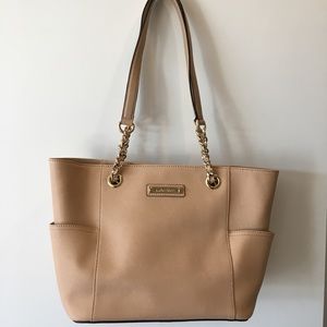 Calvin Klein Saffiano Tote, Nude
